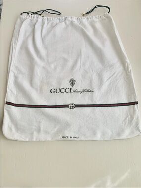 Gucci White Drawstring Dust Bag with Signature Stripe